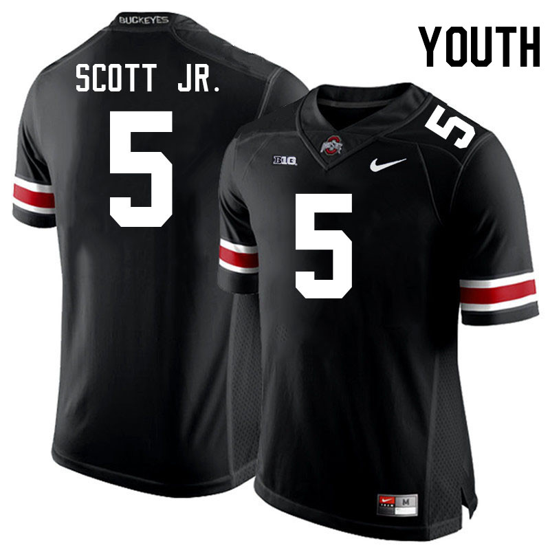 Youth #5 Aaron Scott Jr. Ohio State Buckeyes College Football Jerseys Stitched-Black